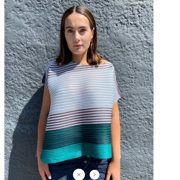 Issey Miyake Tops - Issey Miyake Pleated Blouse Size 5 NWT
